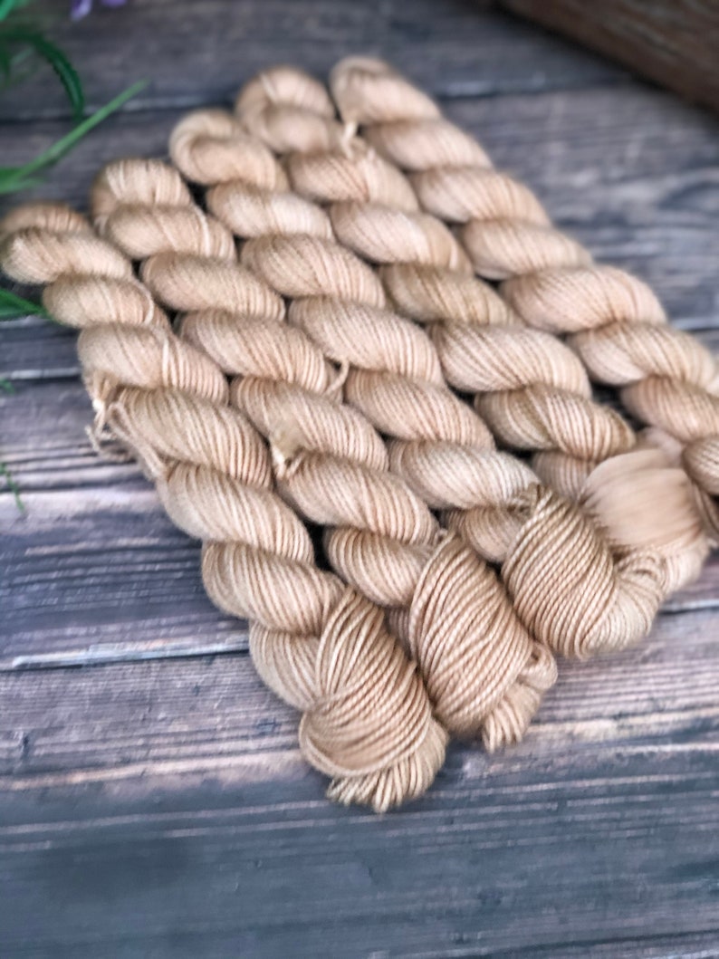 Hand dyed Mini Skeins Sock Yarn Sands of Time