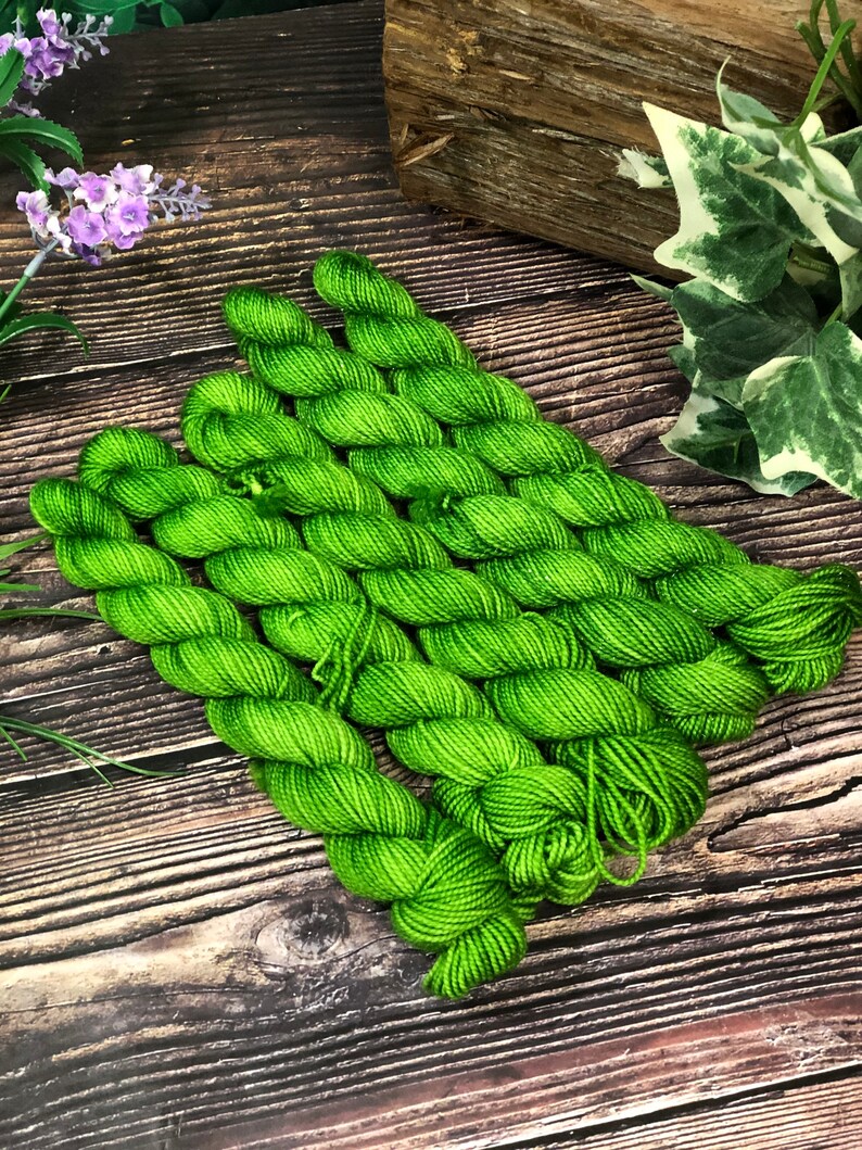 Hand dyed Mini Skeins Sock Yarn Lucky Charms\u201d