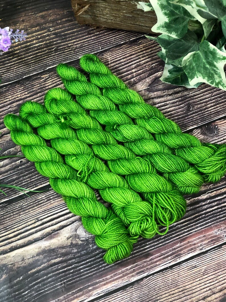 Hand dyed Mini Skeins Sock Yarn Lucky Charms\u201d