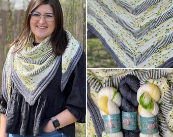 Lemon Tree Trailing Flowers Shawl Kit