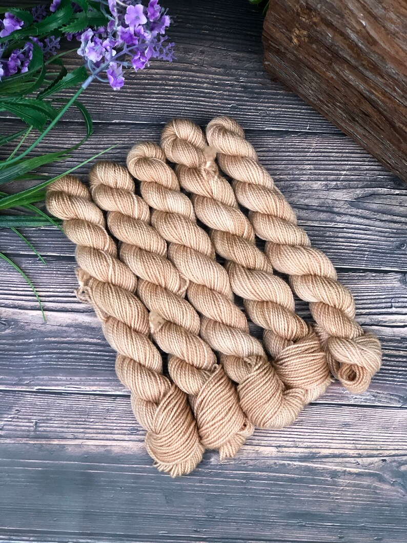 Hand dyed Mini Skeins Sock Yarn Sands of Time