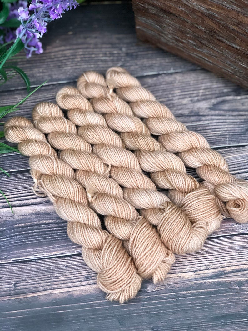 Hand dyed Mini Skeins Sock Yarn Sands of Time