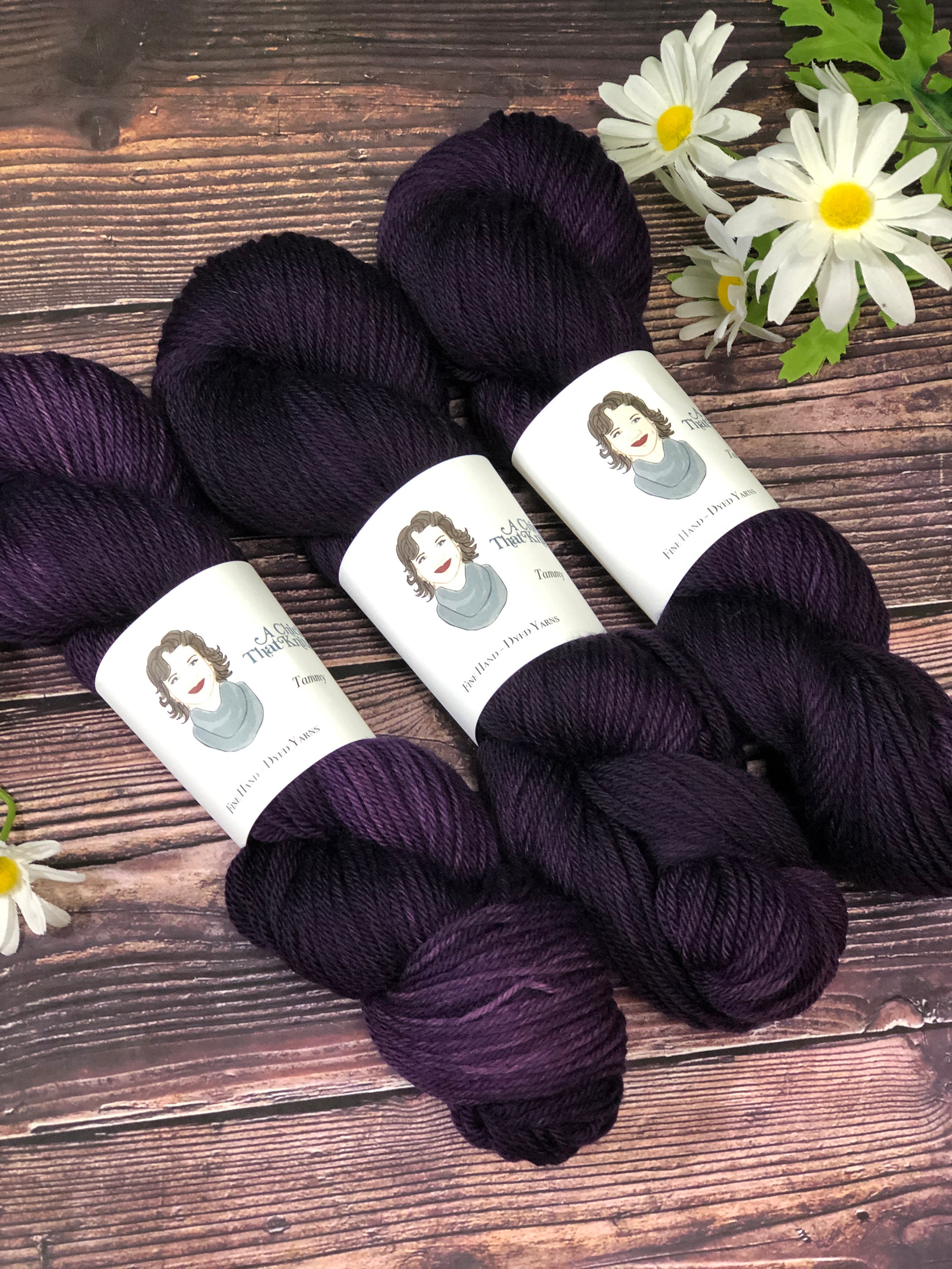 Hand Dyed Yarn Eggplant Rustic DK