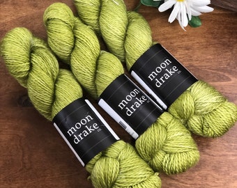 Moondrake Co. Hand Dyed Merino Linen Aran/Worsted Yarn "Sprouts"