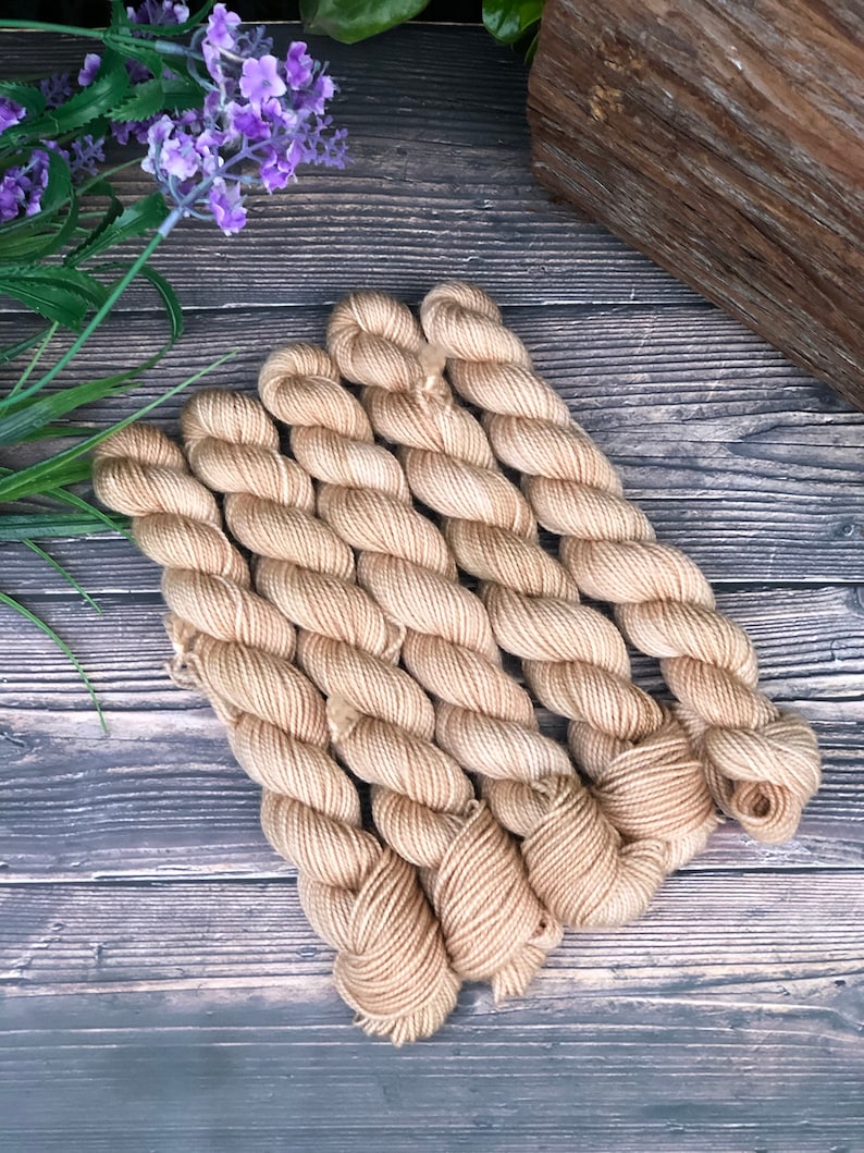 Hand dyed Mini Skeins Sock Yarn Sands of Time