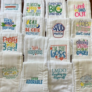 Cloth Diaper Burp Cloth Embroidered Burp Cloth Sayings Baby Shower Burp Cloth Gift