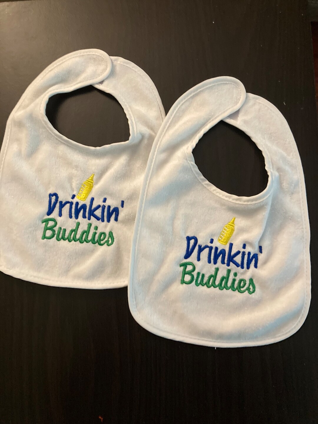 Embroidered Twin Baby Bibs, Bibs for Twins, Drinking Buddies Bibs Etsy