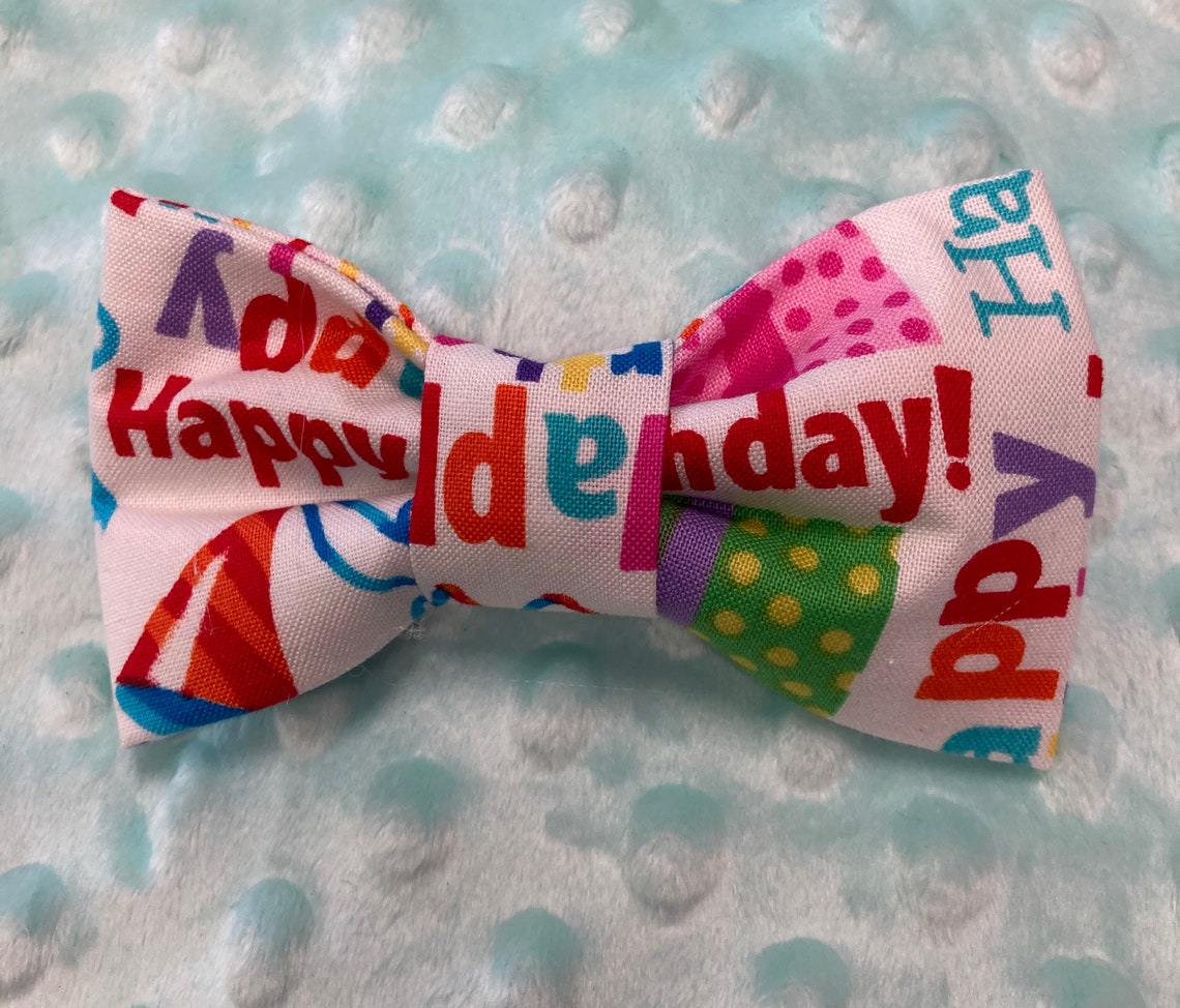 Happy Birthday Dog Bow Tie Pet Bow Tie Birthday Dog Bow Tie Etsy
