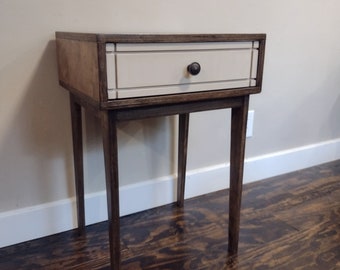 Mid Century Nightstand or Side Table with Drawer