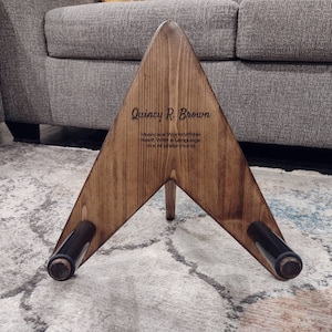 Handcrafted Hardwood Guitar Stand with Option to Personalize