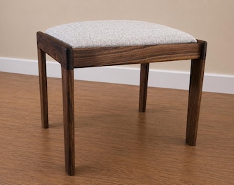Solid Walnut Ottoman with Mid Century Modern Design