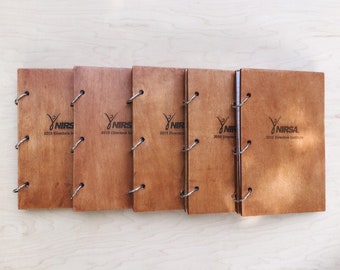Personalized Wood Journal Notebook or Binder for use as Recipe Book Guest Book Songwriting Book Diary and More