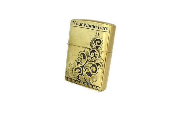 Hand Engraved Deluxe Leaf & Scroll Brass Zippo With