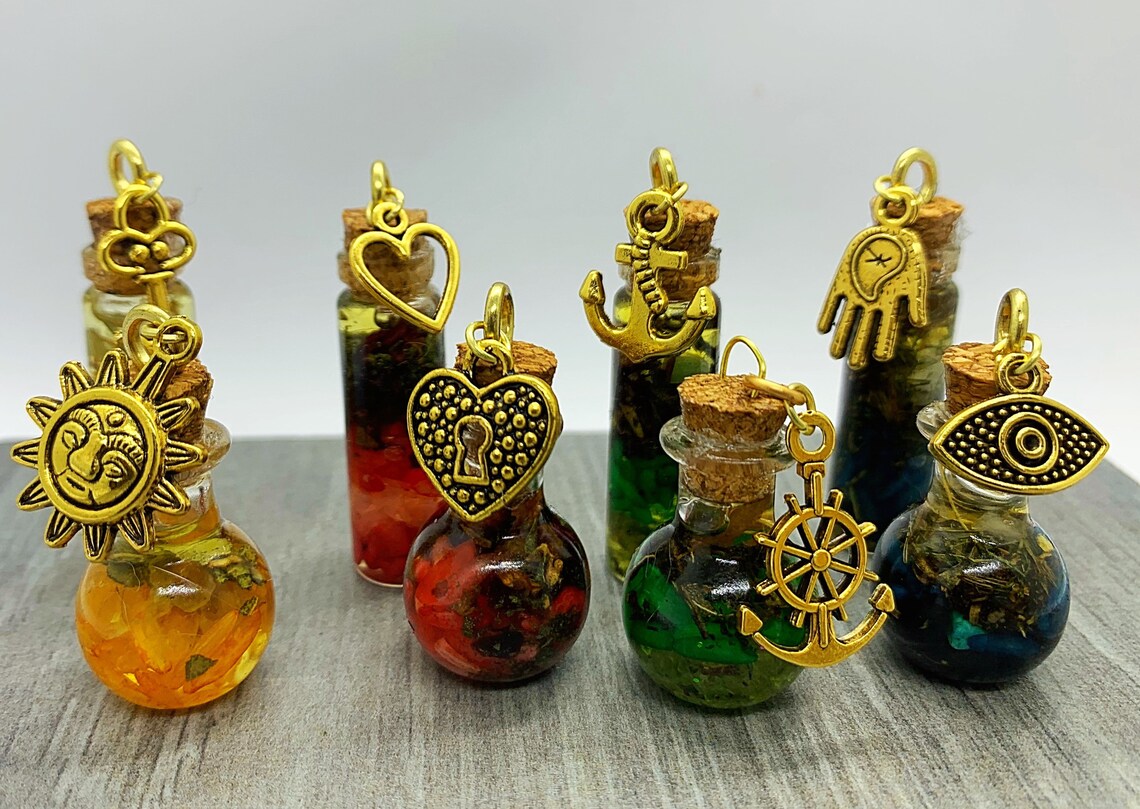 Mini Potion Vial Pendant/keychain / Intention Bottle/ Juju Etsy