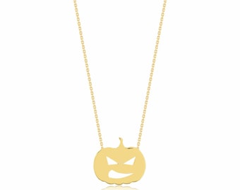 Silver Pumpkin Necklace Halloween Gifts Necklace Jewellery