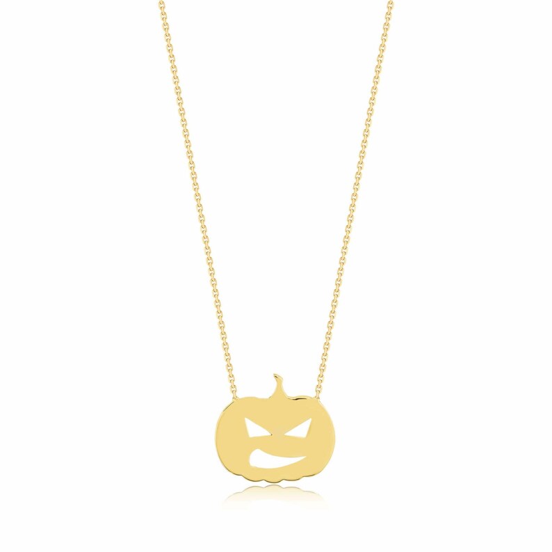 Silver Pumpkin Necklace Halloween Gifts Necklace Jewellery zdjęcie 1