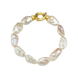 Baroque Pearl Bracelet, Gold Natural Pearl Bracelet, Silver Beaded Bracelet, Freshwater Pearl, Wedding Jewellery, Christmas Gift For Her