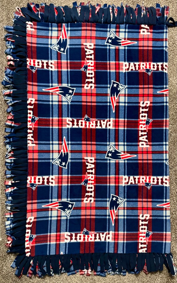 New England Patriots No Sew Fleece Blanket Patriots Football Blanket Patriots Football Throw Patriots Football New England Football Etsy Australia