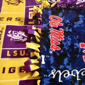 Handmade College Fleece Blanket: SEC Football, House Divided Design