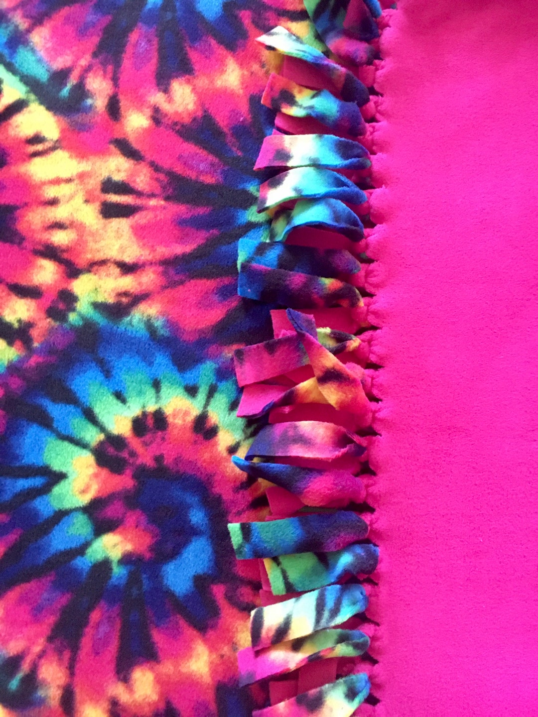 Tie Dye No Sew Fleece Blanket Tie Dye Bedding Tie Dye Throw Etsy