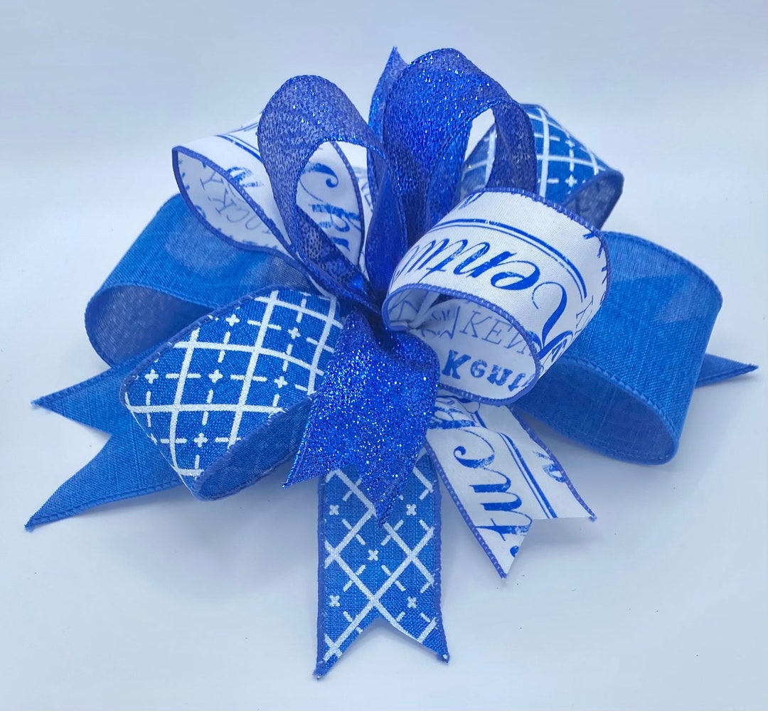 Kentucky Basketball Wreath Bow, University of Kentucky Accent Bow for