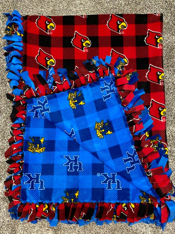 House Divided UK/UL No Sew Fleece Blanket Kentucky Louisville 