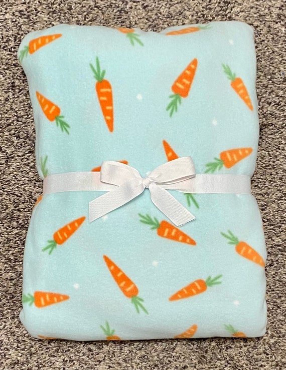 Easter Bunny Carrots Holiday No Sew Fleece Blanket Easter Blanket