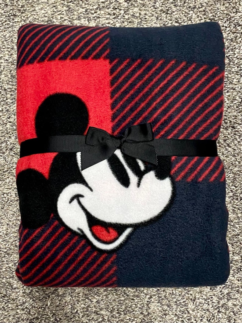Mickey and Minnie Mouse Buffalo Plaid No Sew Fleece Blanket Etsy