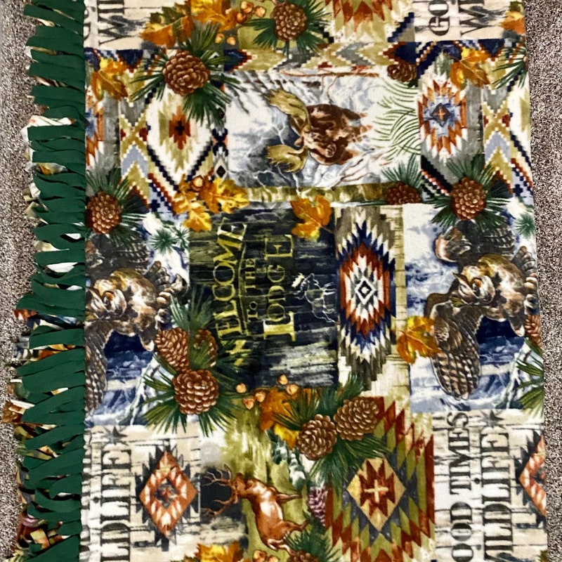 Illustration of Cabin Themed Throw Blankets