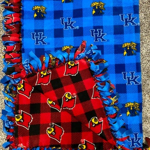 House Divided Fleece Blanket: Kentucky Wildcats vs Louisville Cardinals