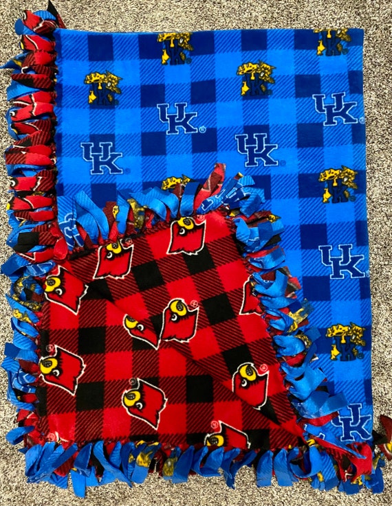 House Divided UK/UL No Sew Fleece Blanket Kentucky Louisville 