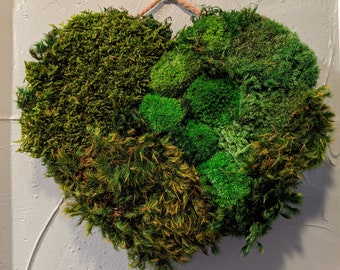 Preserved Moss Heart Wall Hanging