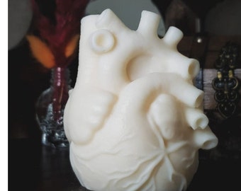 Human Heart candle - white - unscented, Ritual candle, Gothic decor, Heketa, Pastel goth, luxury gothic decor