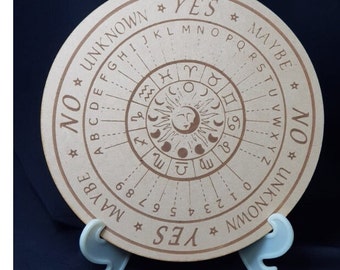 Pendulum board, astrology engraved. heketa, divination tool , altar tool