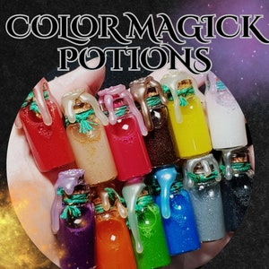 ORANGE Color Magic Potions Oranje ,mini snowglobe potions, heketa image 5