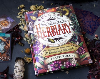 The Illustrated Herbiary Collectible Box Set: Guidance  & Rituals, Hardcover Book, 36 Deluxe Oracle Cards,Purple Pouch