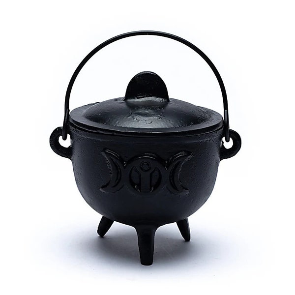 Cast iron Cauldron aka Heksenketel aka Witches Kettle Sun and Moon  Tripple goddes