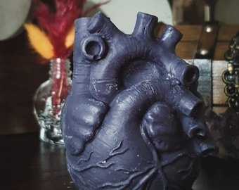 Human Heart candle - black  - unscented, Ritual candle, Gothic decor, Heketa, Pastel goth, luxury gothic decor