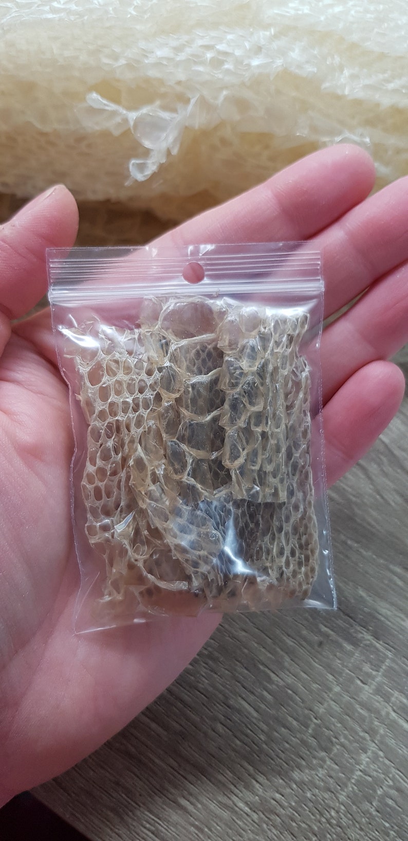 Snake shed magic ingredients in a ziplock bag snake skin image 2