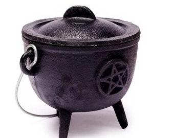 Cast iron Cauldron aka Heksenketel aka Witches Kettle - Pentagram design