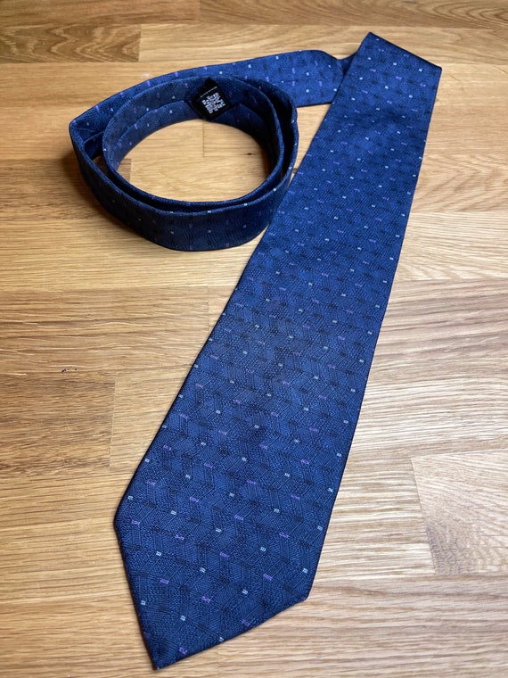 Puritan, Silk, Neck-tie, Navy blue modern