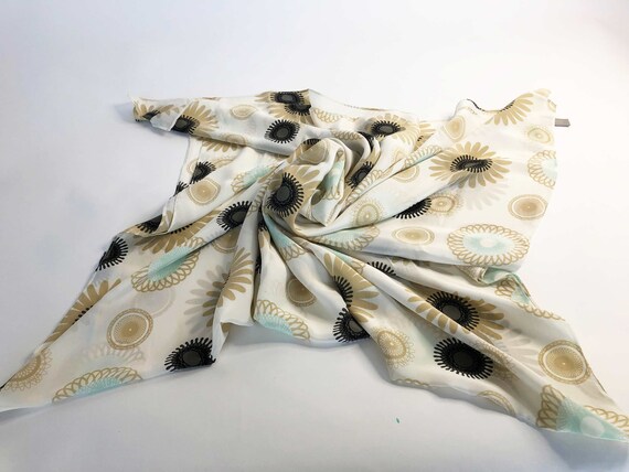 ECHO XL silk scarf/wrap in a GORGEOUS retro Bohem… - image 7