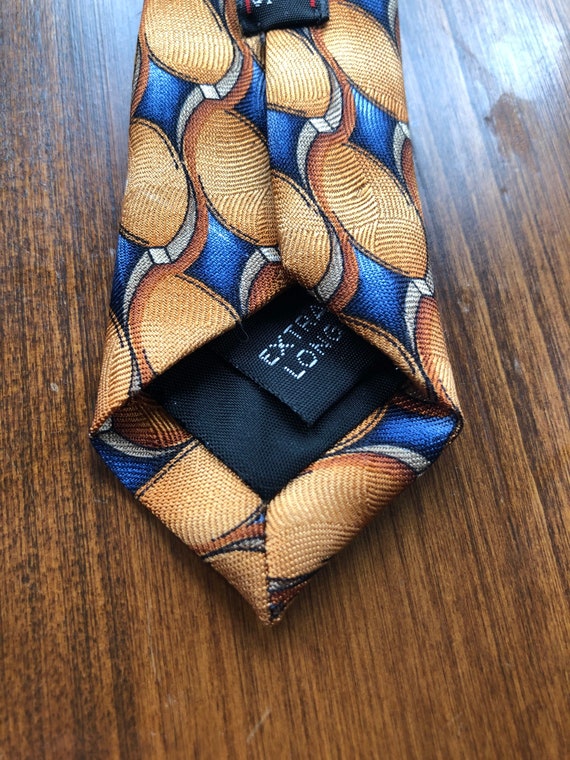 JZ Richards woven silk Nordstrom tie. Blue and Go… - image 3