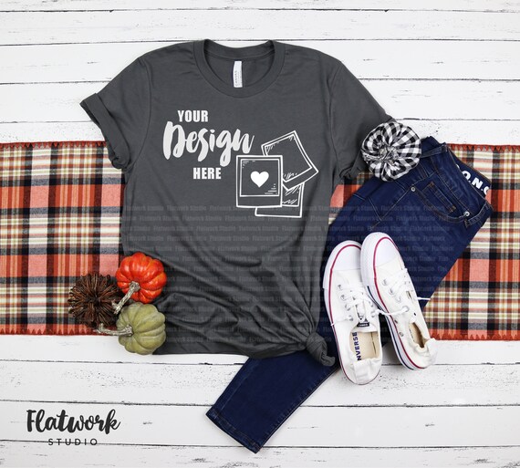 Asphalt Bella Canvas 3001 Fall Mockup Thanksgiving Mockup Etsy