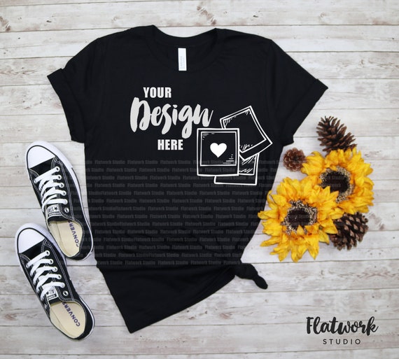 Black Bella Canvas 3001 Mockup Fall Tshirt Mockup Etsy