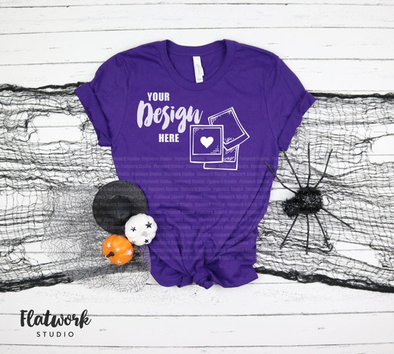 Team Purple Bella Canvas 3001 Halloween Mockup Halloween Etsy