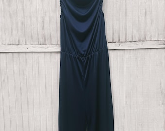 Vintage 70s Navy Blue ILGWU Union Made Jumpsuit Size S/M