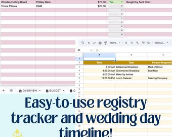 Ultimate Wedding Planner | Digital Wedding Planning Spreadsheet with Budget, Guest List, Timeline & More