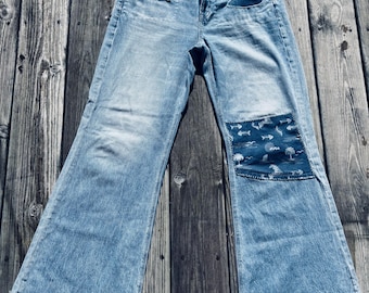patched  jeans