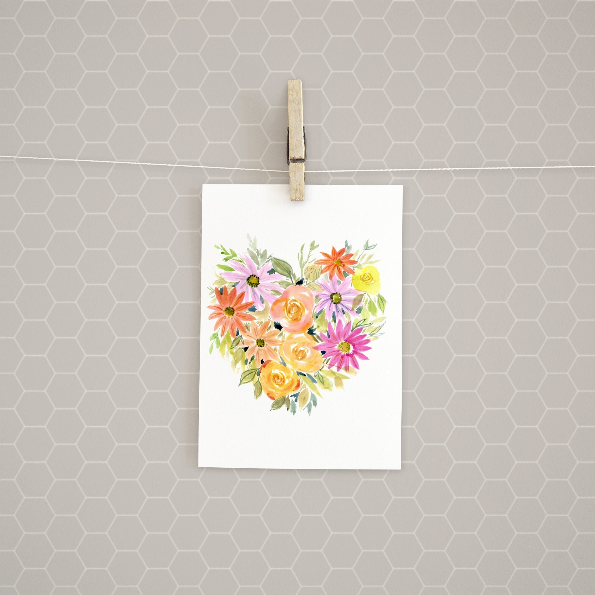 Digital Greeting Card Printable Floral Greeting Card Etsy